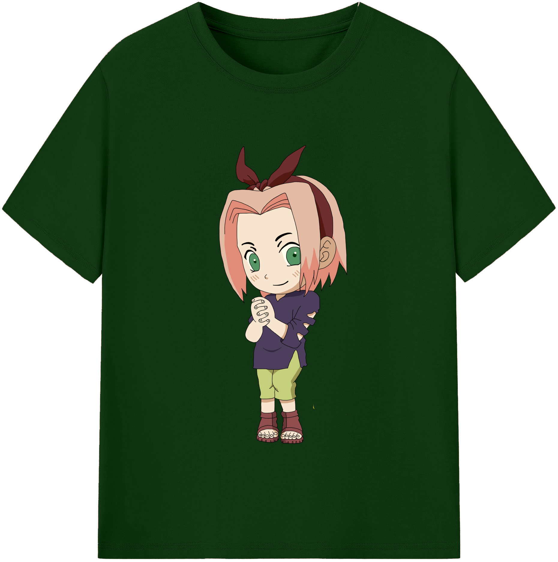 （画像用） NARUTO -ナルト- 春野サクラ Haruno Sakura 綿100％半袖Tシャツ（フロントプリント）
